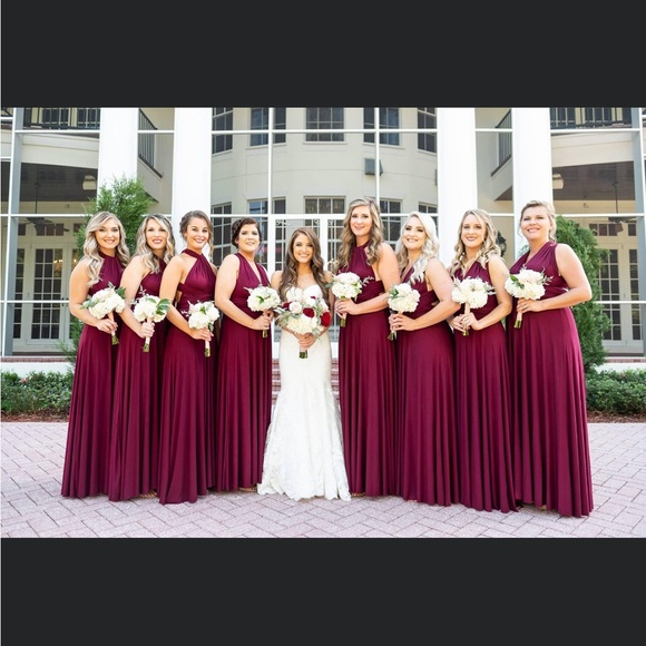 Lulu's Tricks of the Trade Bridesmaid dress- Burgundy - Picture 3 of 5